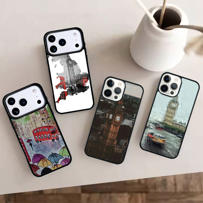 Phone Cases London - ロンドンレッドバス ビッグベン シリコン製iPhoneケース iPhone 17 AIR