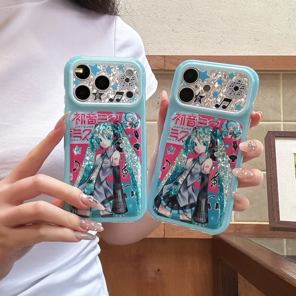 Phone Cases For Iphone 16 - かわいいアニメ風の初音ミクのiPhone 18、17、16、15 Pro Max用スマホケース。耐衝撃性に優れたハードカバー。