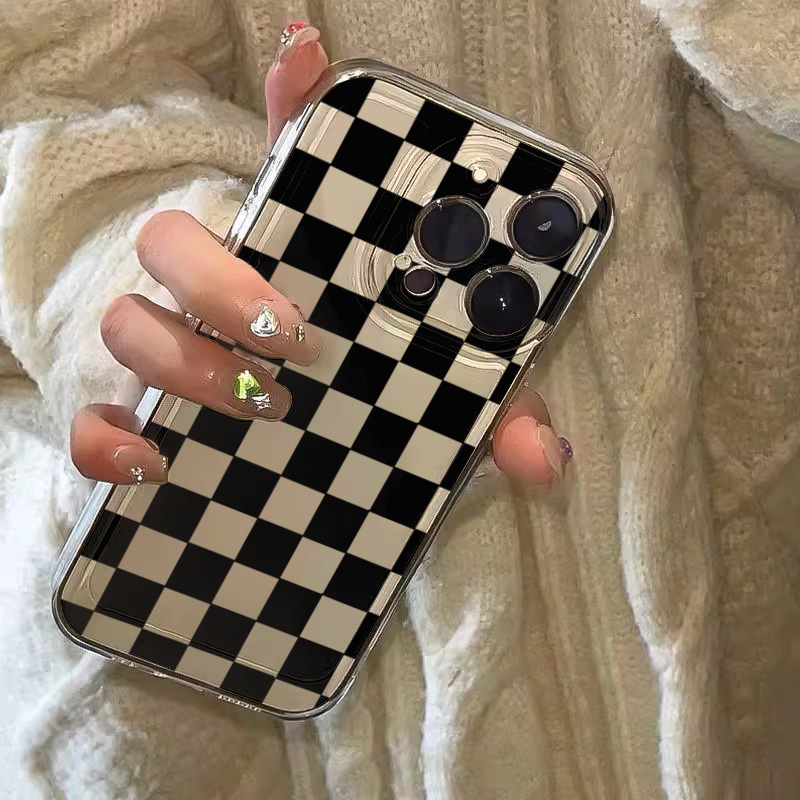 スペースブラックの格子柄スマホケース Xiaomi 15 U - Phone Cases Xiaomi 15 のレビューと価格