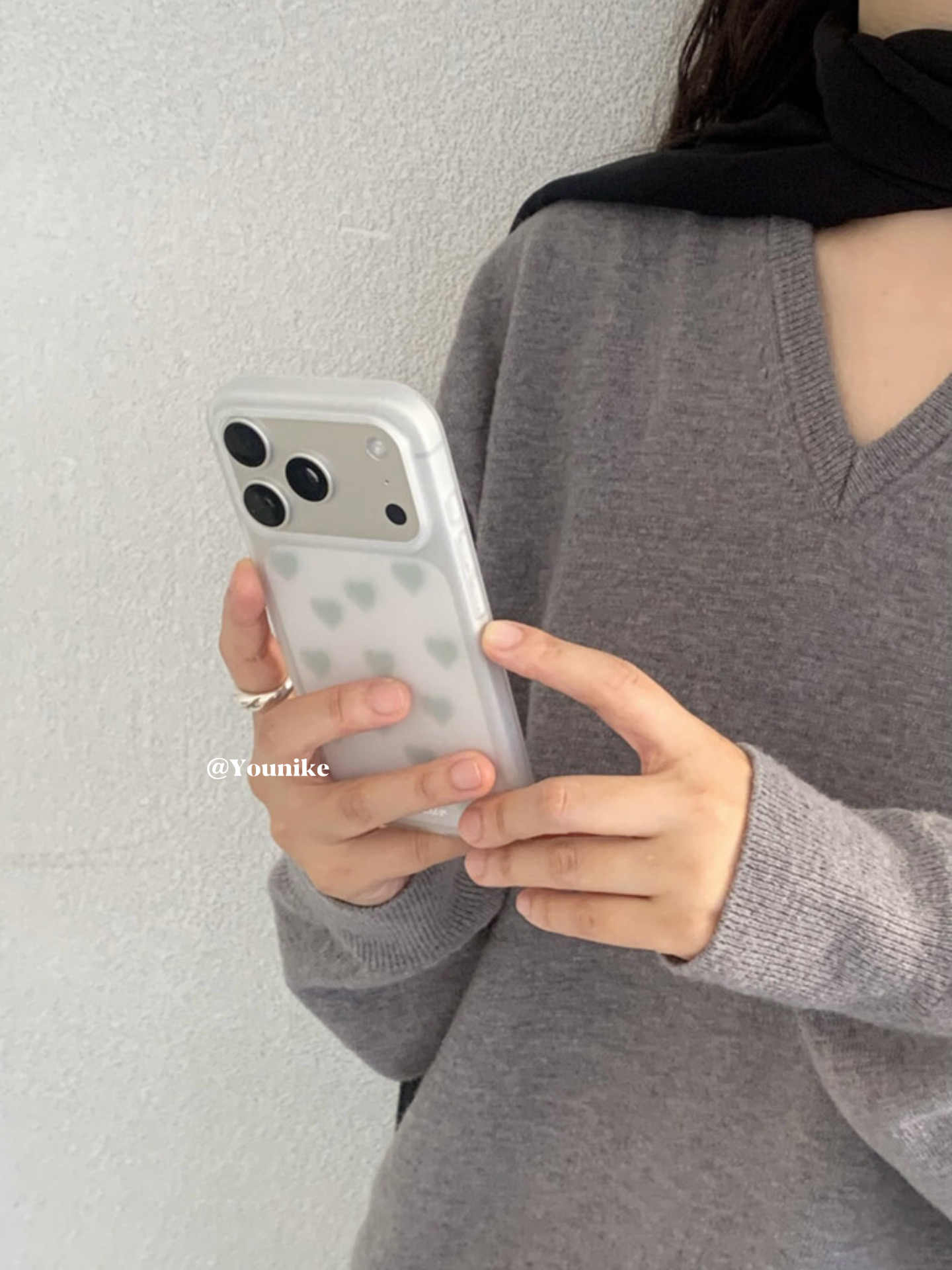 韓国風のシンプルなミストグリーン＆ブルーの「愛」をモチーフに - Phone Cases For Iphone 16 のレビューと価格