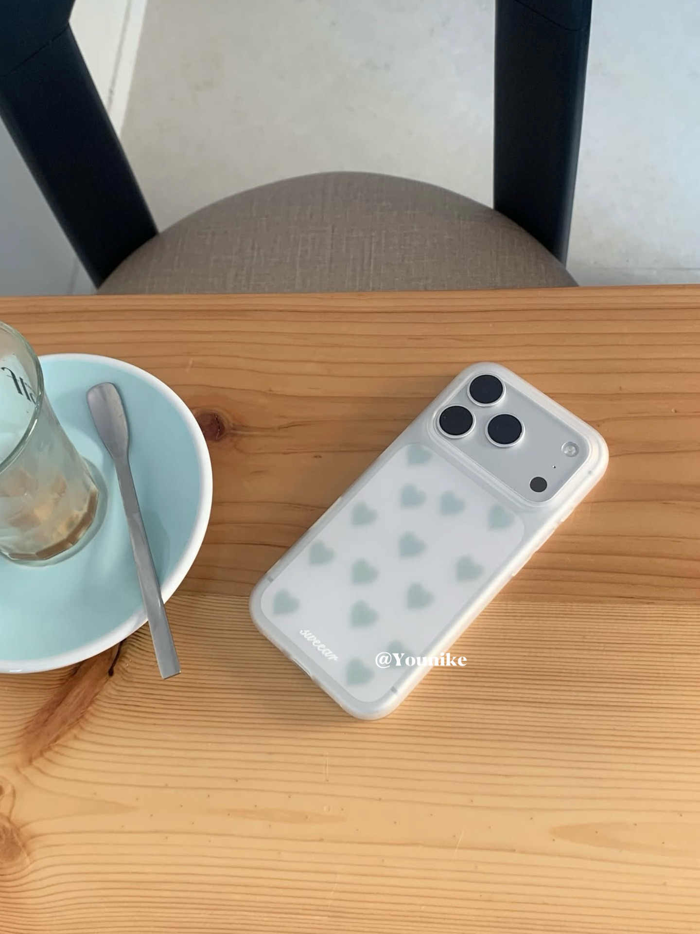 韓国風のシンプルなミストグリーン＆ブルーの「愛」をモチーフに - Phone Cases For Iphone 16 のレビューと価格