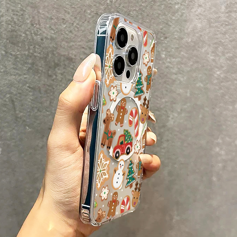 マグネット式のかわいい雪だるまスティックトラックツリークリア - Phone Cases Iphone 13 のレビューと価格