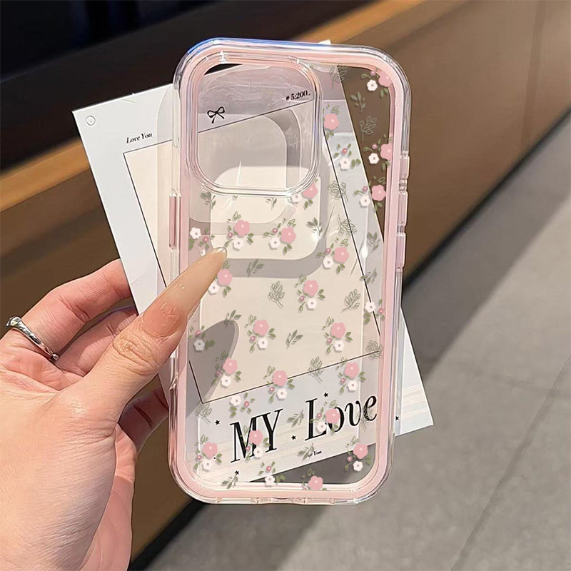 グリーンリーフピンクフラワー2in1クリアソフトTPUスマホ - Phone Cases Xr Iphone のレビューと価格